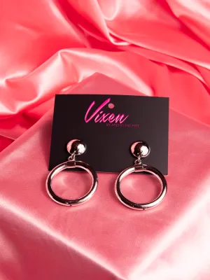 Bad Girl Hoop Earrings in Silver