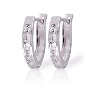 1.1 Carat 14K Solid White Gold Peekaboo Cubic Zirconia Earrings