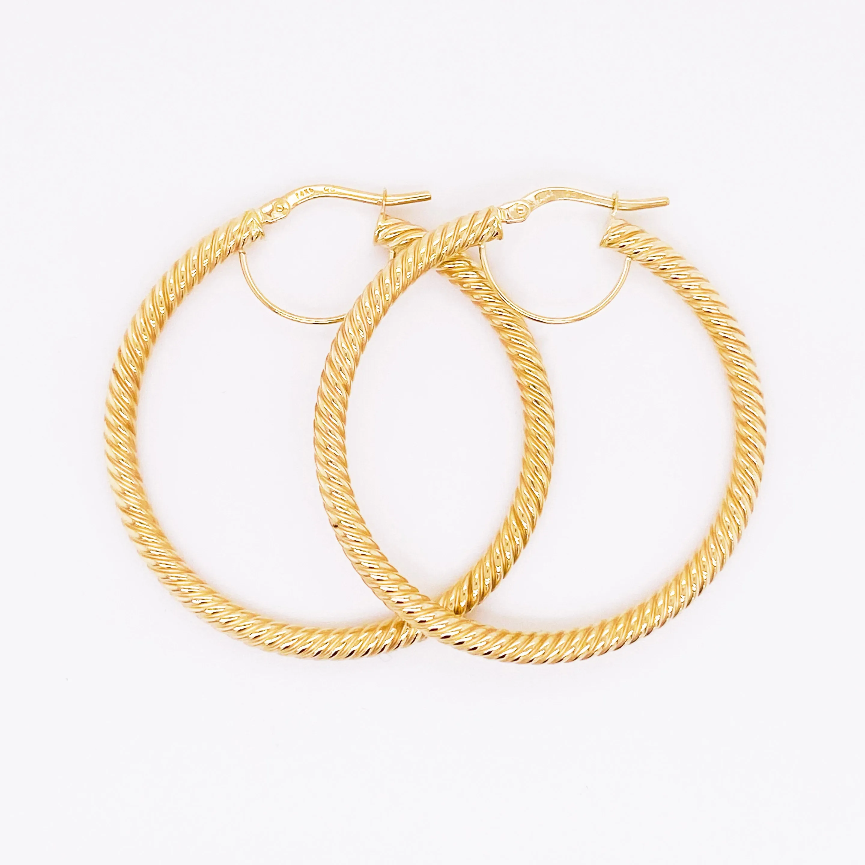 14 Karat Gold Twisted Hoop Earrings