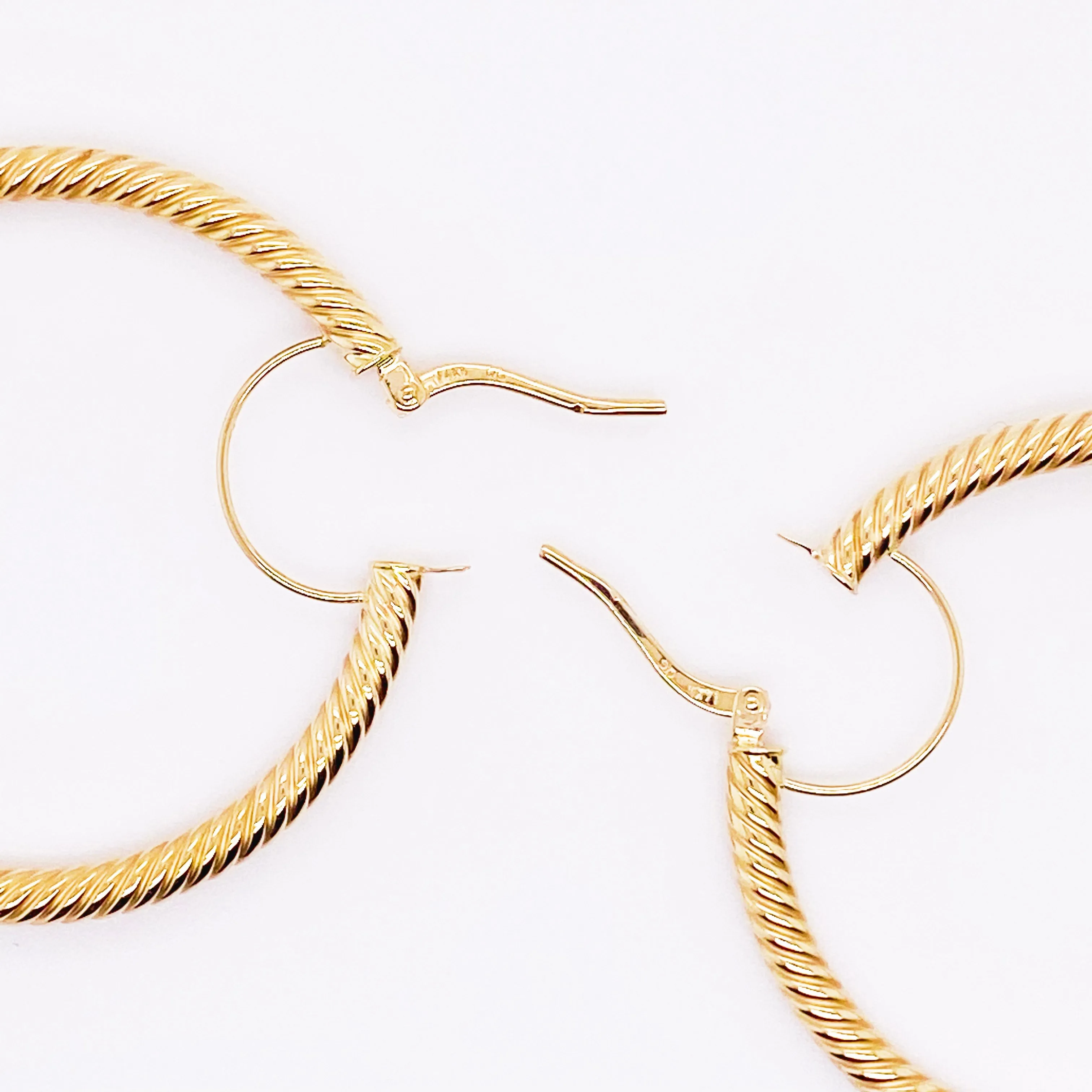 14 Karat Gold Twisted Hoop Earrings