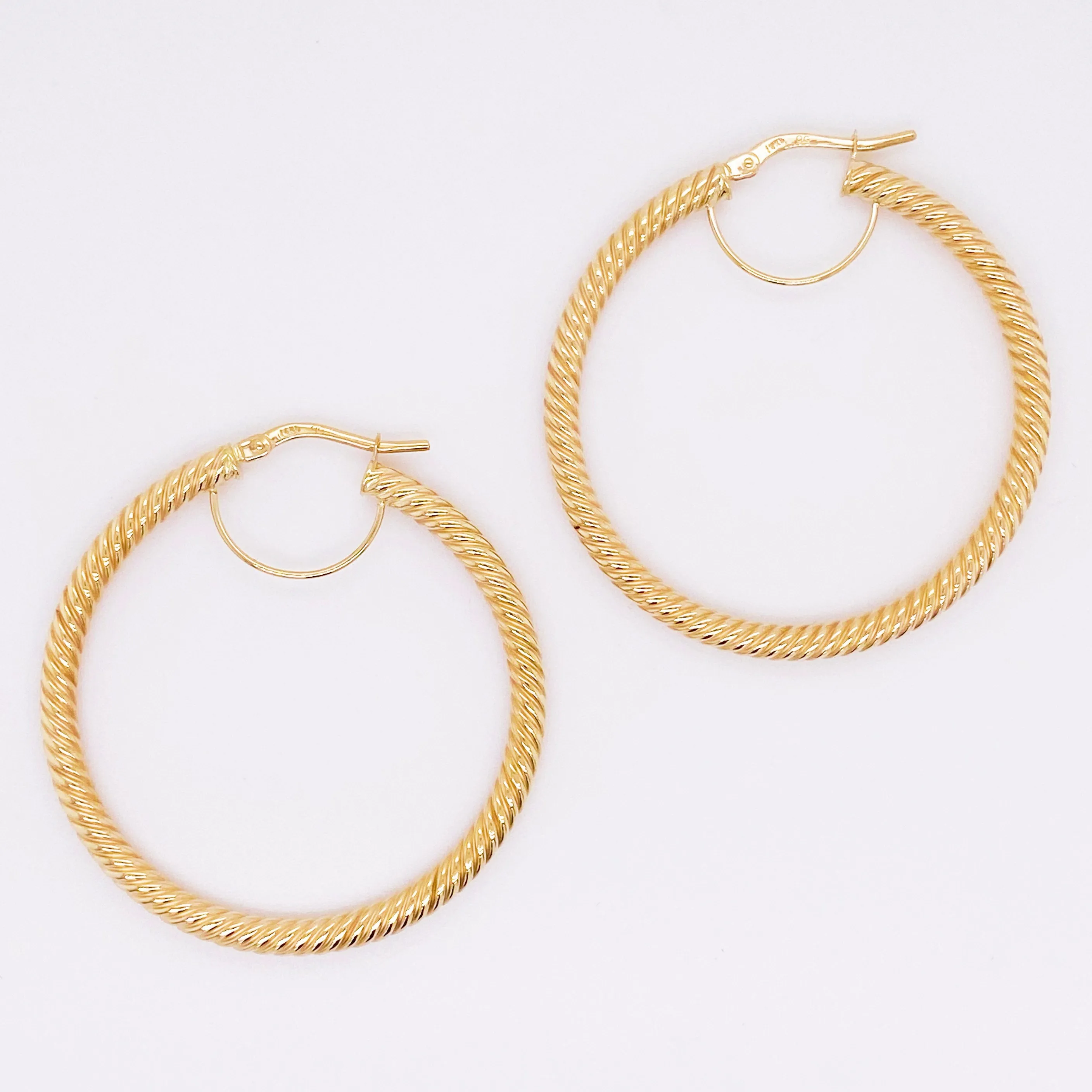 14 Karat Gold Twisted Hoop Earrings