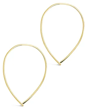 14K Gold Delicate Threader Hoop Earrings