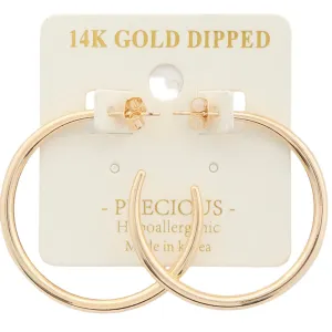 14K Gold Dipped Tapered Hoop Earrings