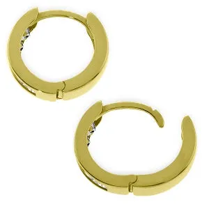 1.58 Carat 14K Solid Yellow Gold Princess Zirconia Hoops