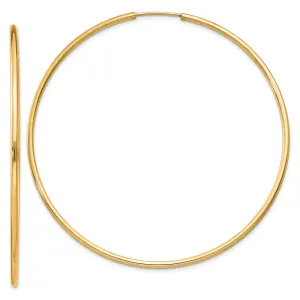 1.5mm x 57mm 14k Yellow Gold Polished Round Endless Hoop Earrings