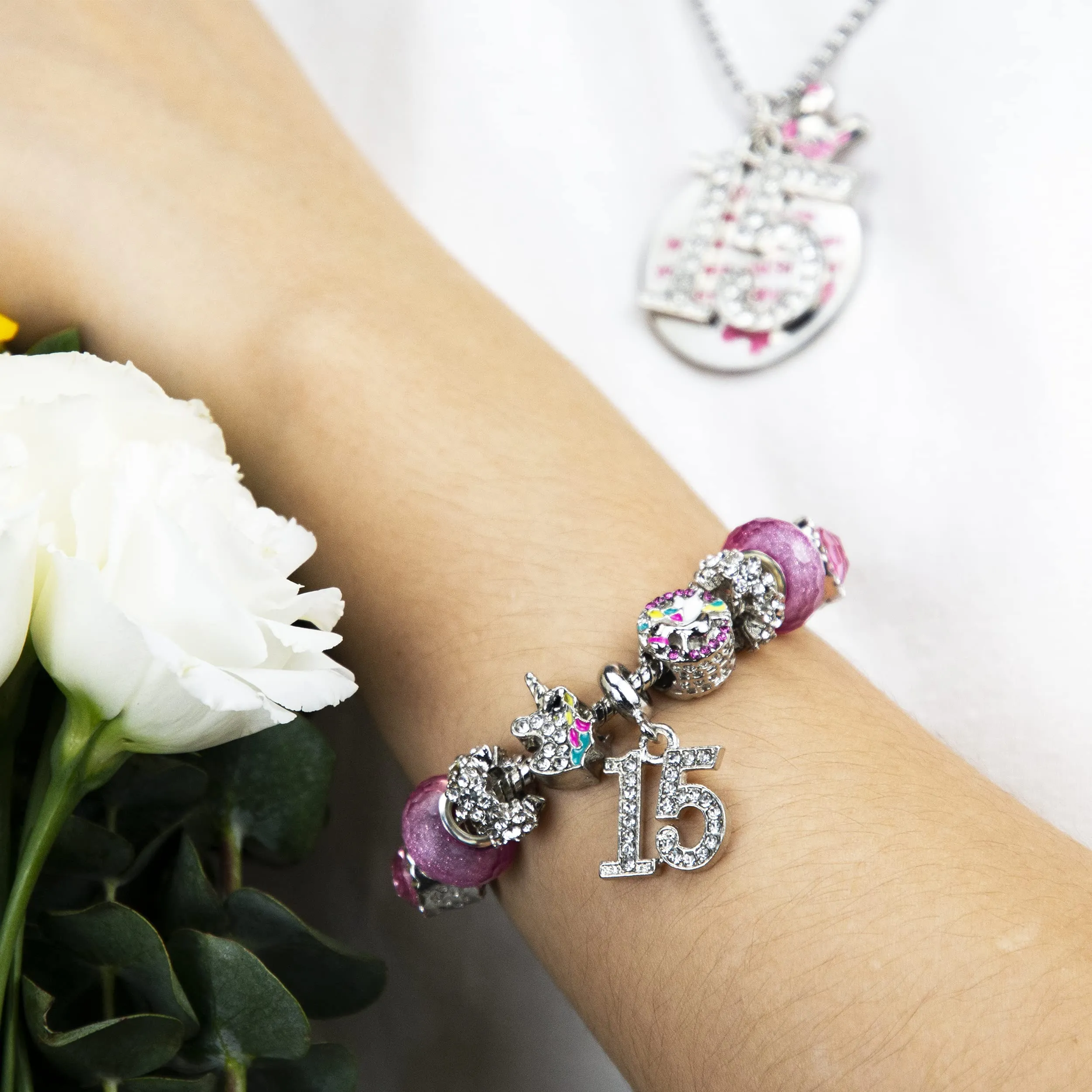 15th Birthday,15th Birthday Gifts for Girls,15th Birthday Charm Bracelet,15th Birthday