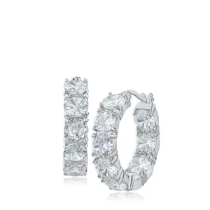 1" Round CZ Hoop Earrings