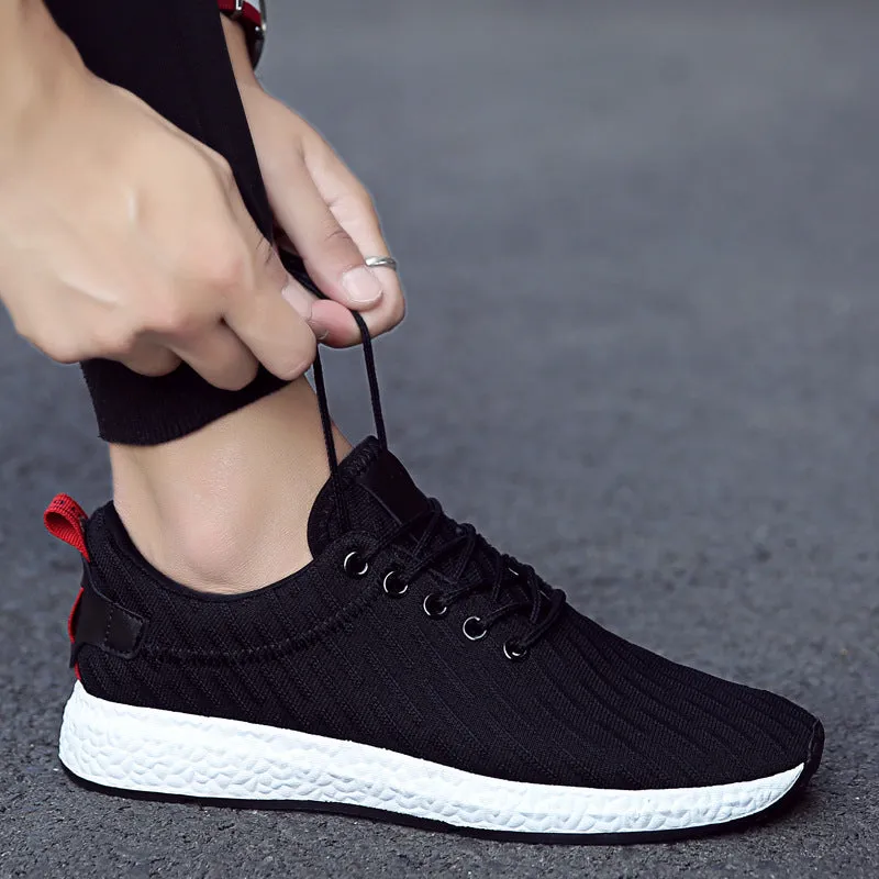 2024 spring and summer breathable net deodorant men's shoes casual shoes Korean youth students wild fly woven sports shoes