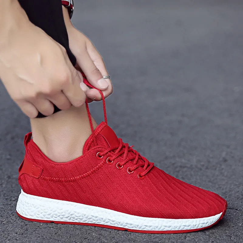 2024 spring and summer breathable net deodorant men's shoes casual shoes Korean youth students wild fly woven sports shoes