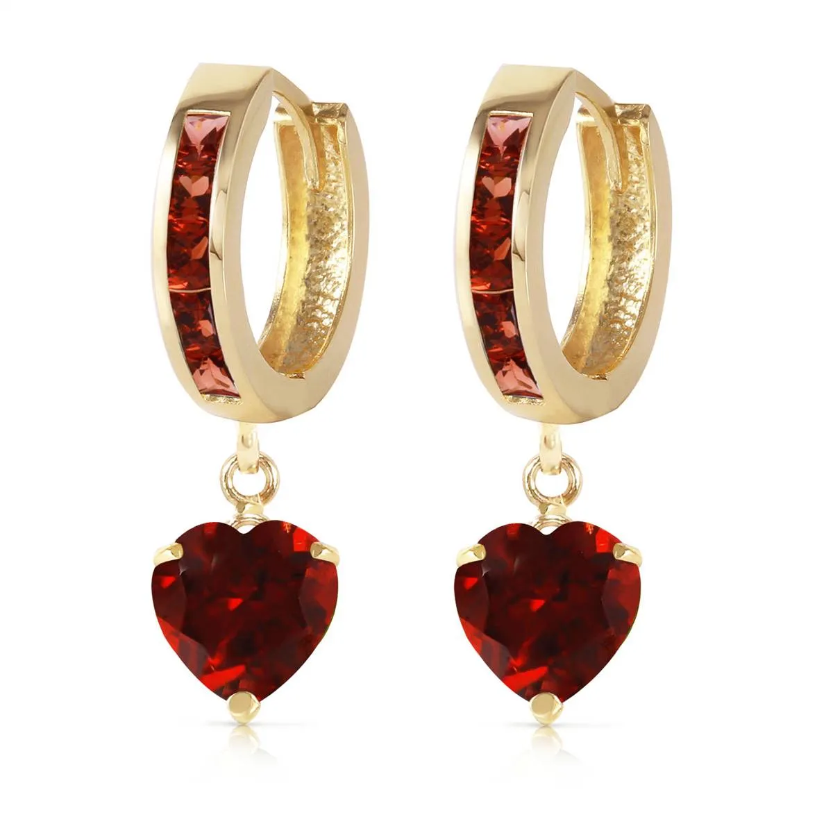 4.1 Carat 14K Solid Yellow Gold Sicily Garnet Earrings