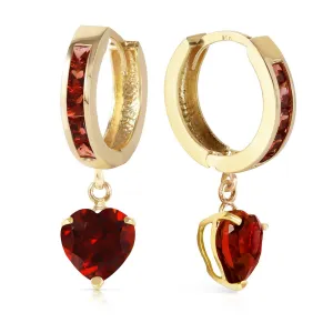 4.1 Carat 14K Solid Yellow Gold Sicily Garnet Earrings