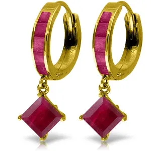 4.2 Carat 14K Solid Yellow Gold Ladeeda Ruby Earrings