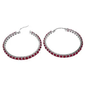 6 Carat 14K Solid White Gold Love Is A Stage Ruby Earrings