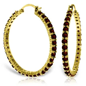 6 Carat 14K Solid Yellow Gold Alana Garnet Hoop Earrings