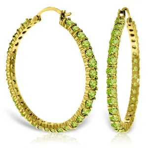 6 Carat 14K Solid Yellow Gold Alana Peridot Hoop Earrings