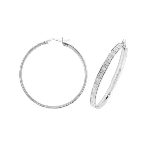 Acotis Silver Hoop Earrings Moondust G51102