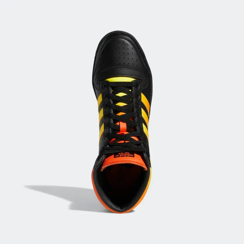 Adidas Men's Top Ten Hi Shoes - Core Black / Beam Yellow / Semi Impact Orange