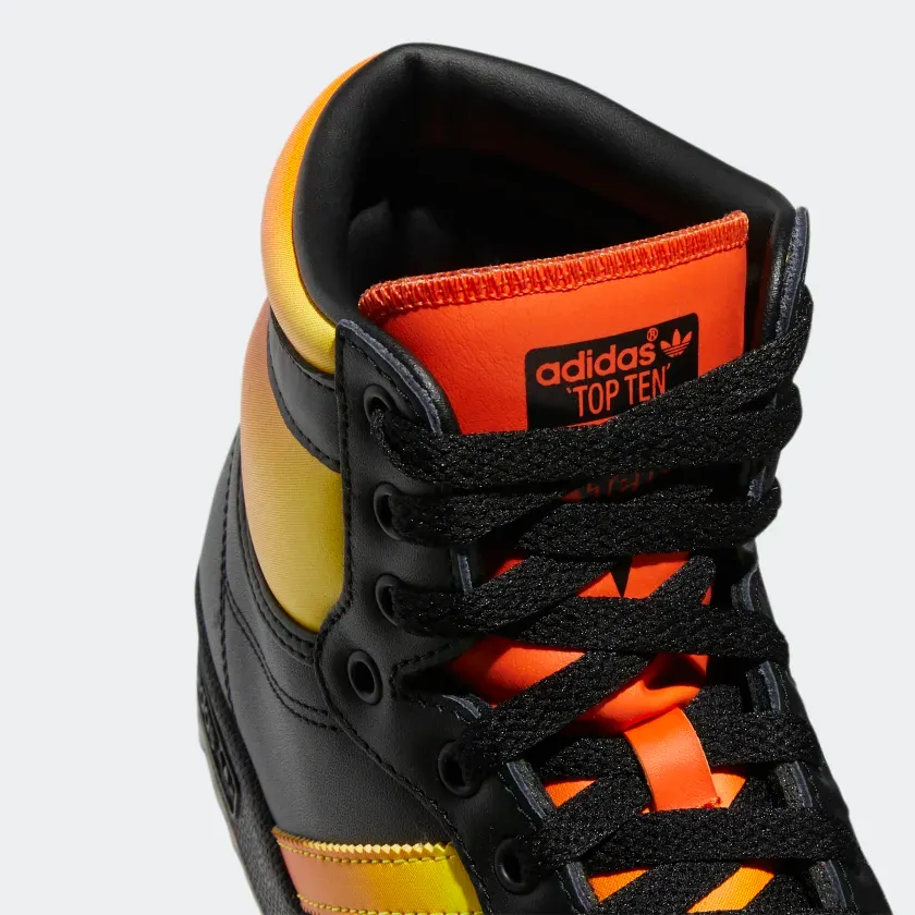 Adidas Men's Top Ten Hi Shoes - Core Black / Beam Yellow / Semi Impact Orange