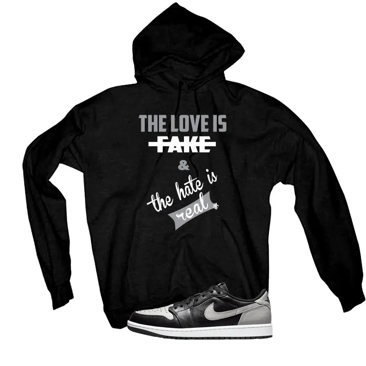 Air Jordan 1 Low OG Shadow Black T-Shirt (Love is Fake)