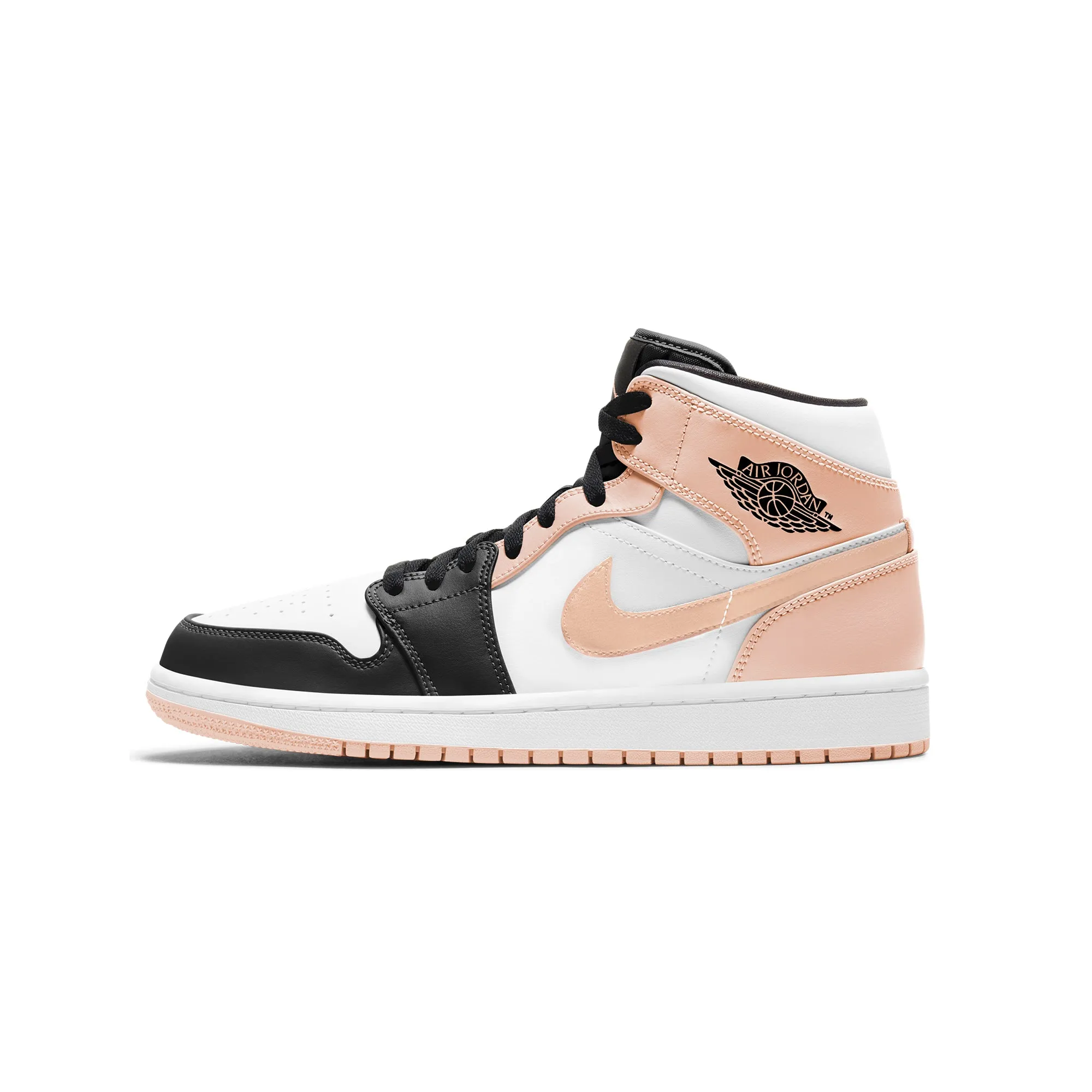 Air Jordan 1 Mens Mid Shoes 'White/Arctic Orange-Black'