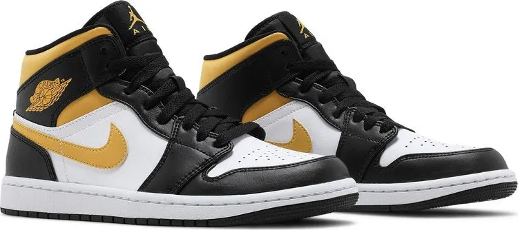 Air Jordan 1 Mid Black University Gold sneakers, white