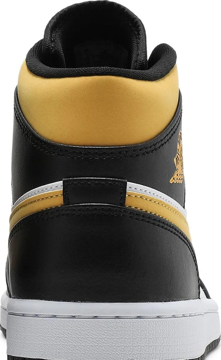 Air Jordan 1 Mid Black University Gold sneakers, white