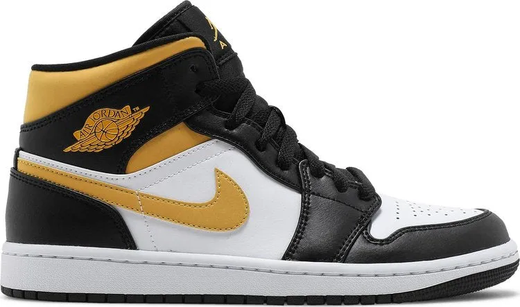 Air Jordan 1 Mid Black University Gold sneakers, white