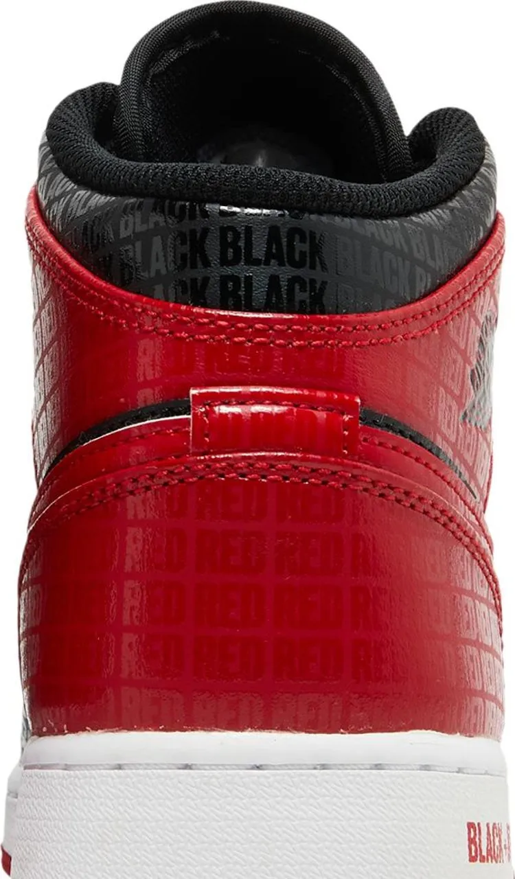Air Jordan 1 Mid SS GS Black   Red = Bred, black