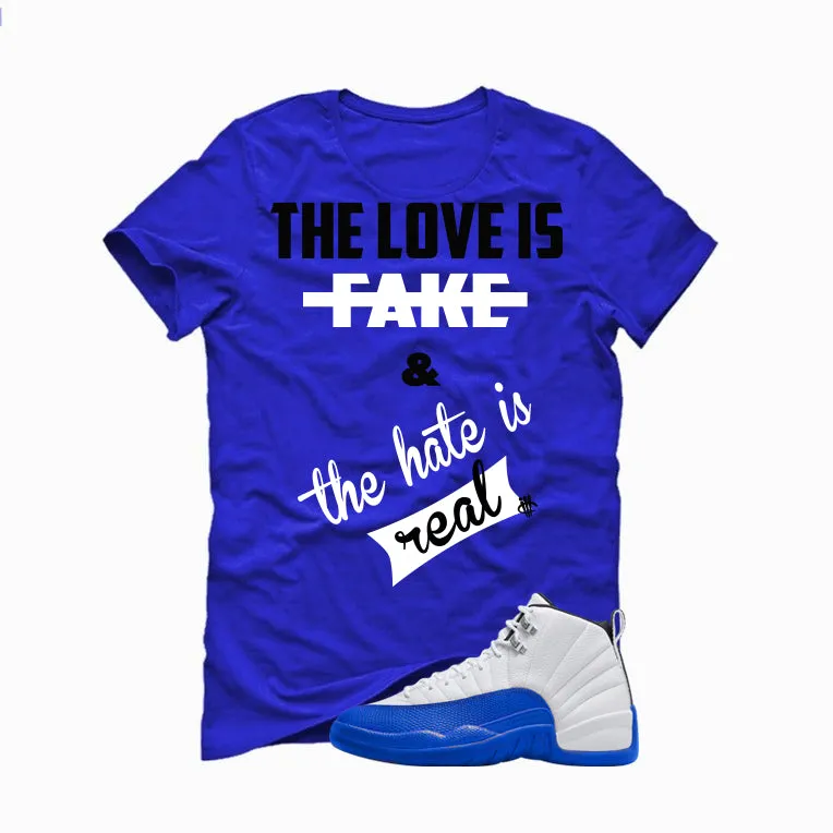 Air Jordan 12 Blueberry Royal Blue T-Shirt (Love is Fake)| illcurrency