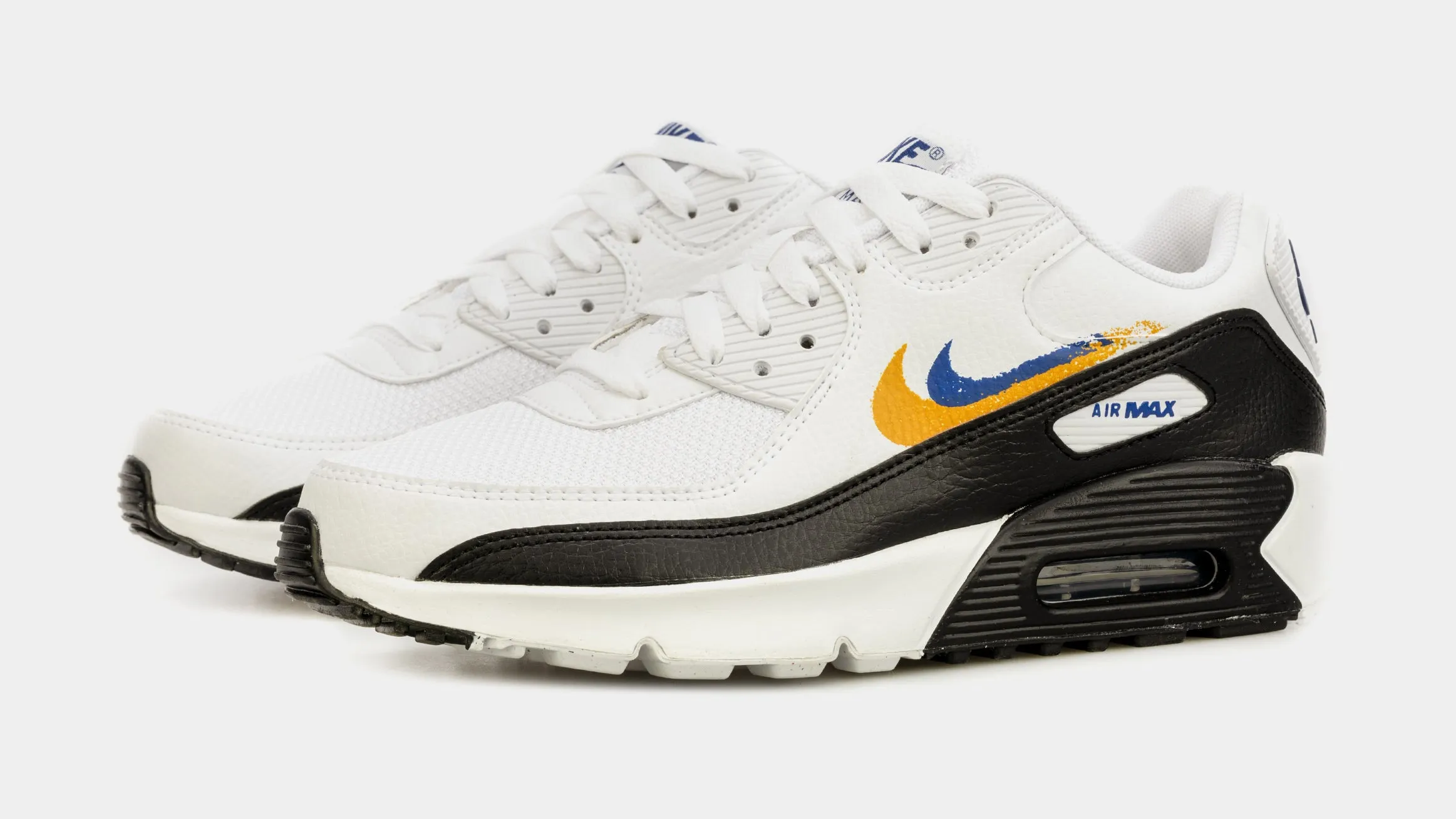 Air Max 90 Double Swoosh Grade School Lifestyle Shoes (White/Black)