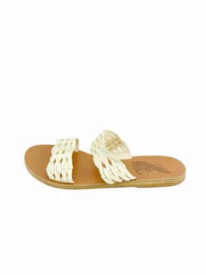 Ancient Greek Sandals Women's Handmade Leather Slide Sandals Ivory 39 (US 9)