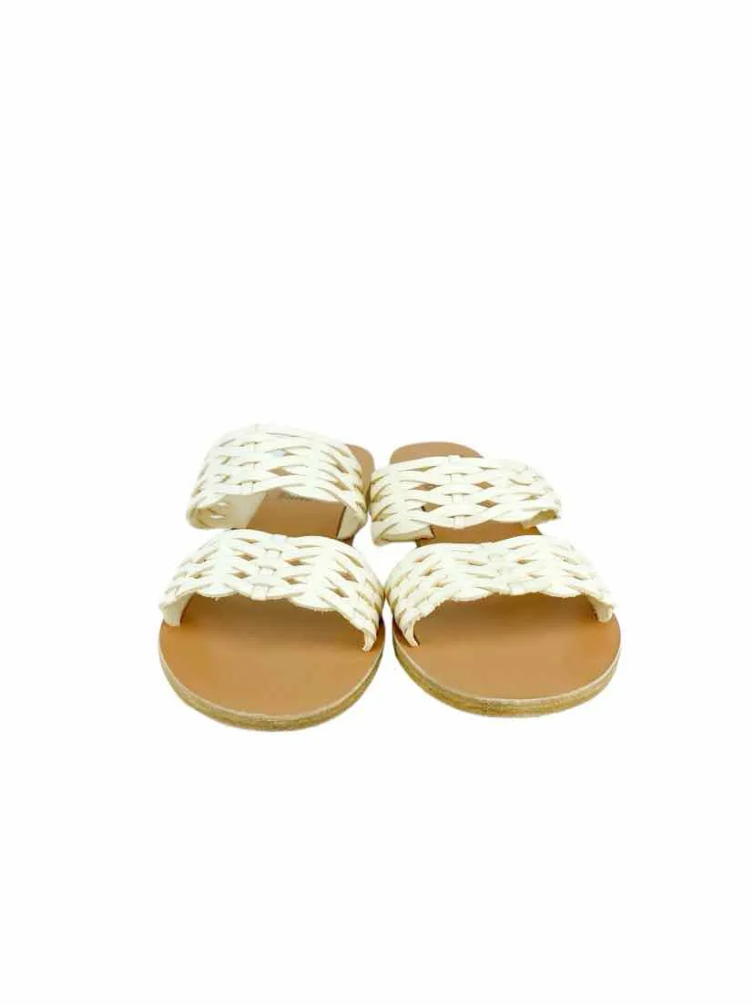 Ancient Greek Sandals Women's Handmade Leather Slide Sandals Ivory 39 (US 9)