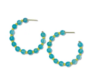 Angela Round Stones with Alternating Seed Bead Hoops