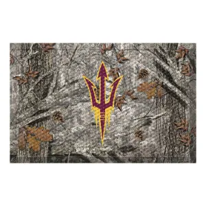 Arizona State Sun Devils Rubber Scraper Door Mat, Camo Color - Camo, "Pitchfork" Logo