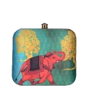 Artklim Colourful Elephant Printed Clutch