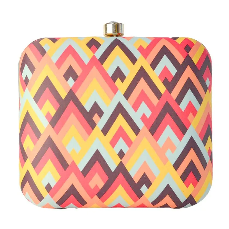 Artklim Multicolor Printed Clutch