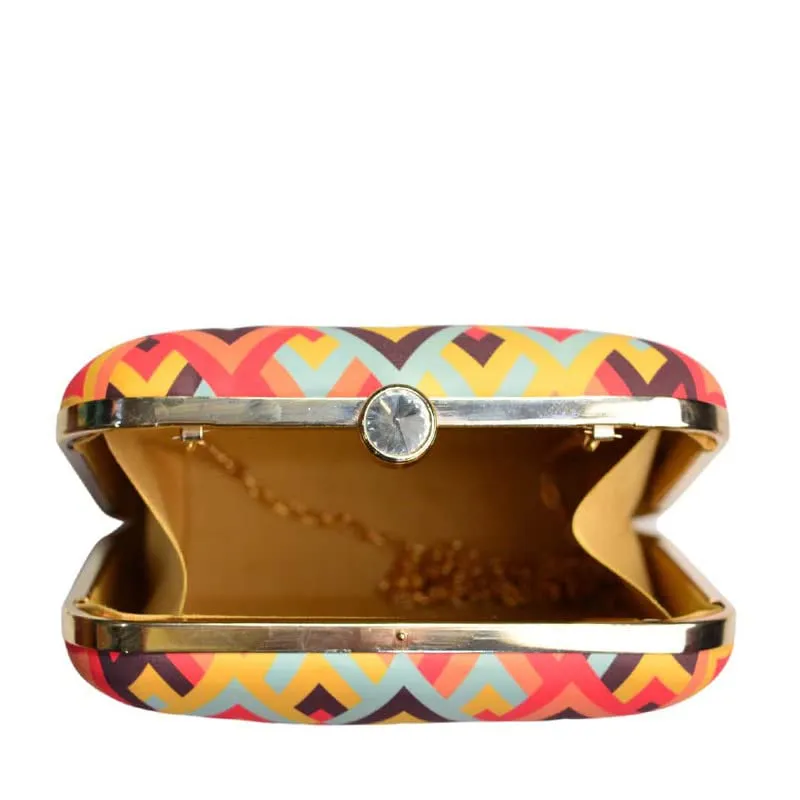 Artklim Multicolor Printed Clutch