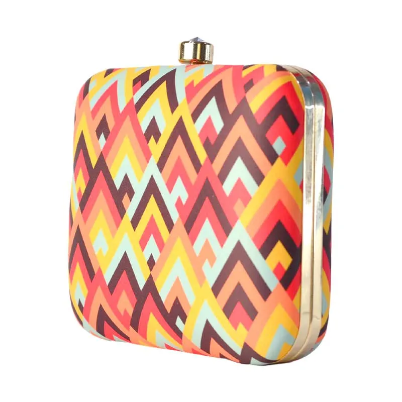 Artklim Multicolor Printed Clutch