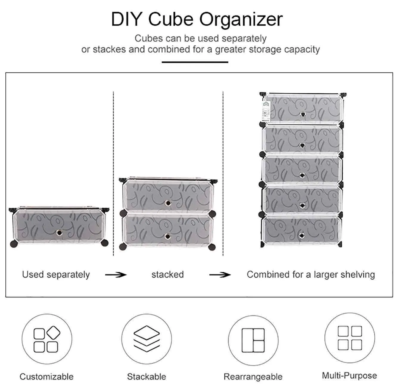 AYSIS Portable Shoe Rack Organizer 30 Pair Tower Shelf Storage Cabinet Stand Expandable for Heels, Boots, Slippers, (Plastic-10-Layer-Black)