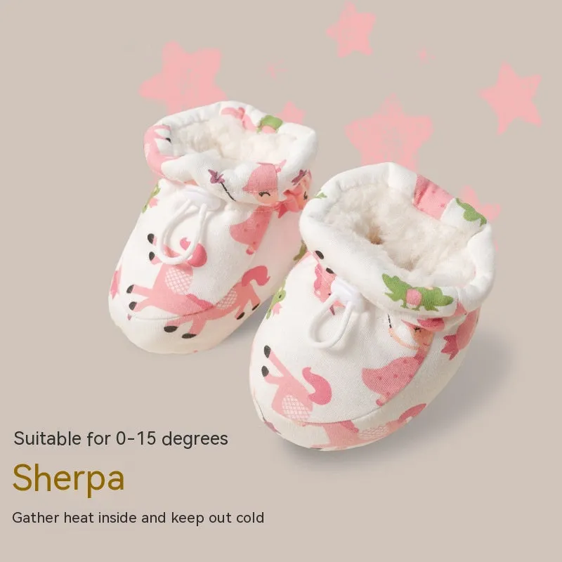 Baby Shoes Soft Sole Toddler Warm Shoes Cotton-padded Shoes With Velvet