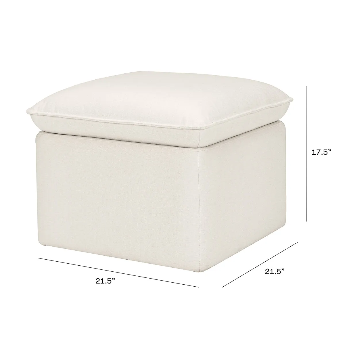 Babyletto Cali Storage Ottoman - Performance Cream Eco-Weave