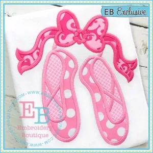 Ballet Shoes with Bow Applique