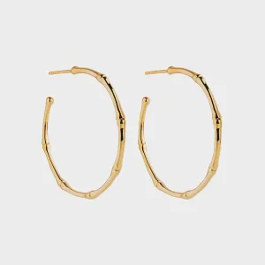 Bamboo Large Yellow Stud Hoop