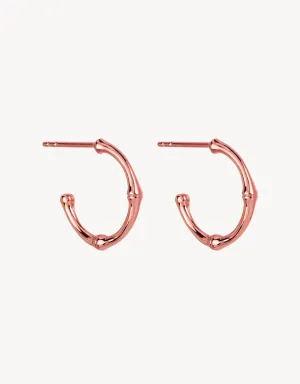 Bamboo Mini Hoops Rose Gold