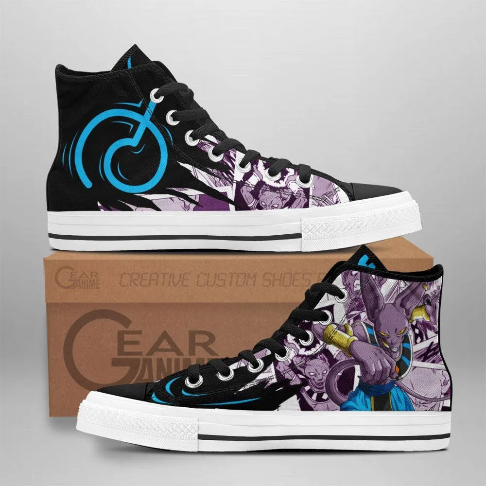 Beerus High Top Shoes Custom Manga Anime Dragon Ball Sneakers