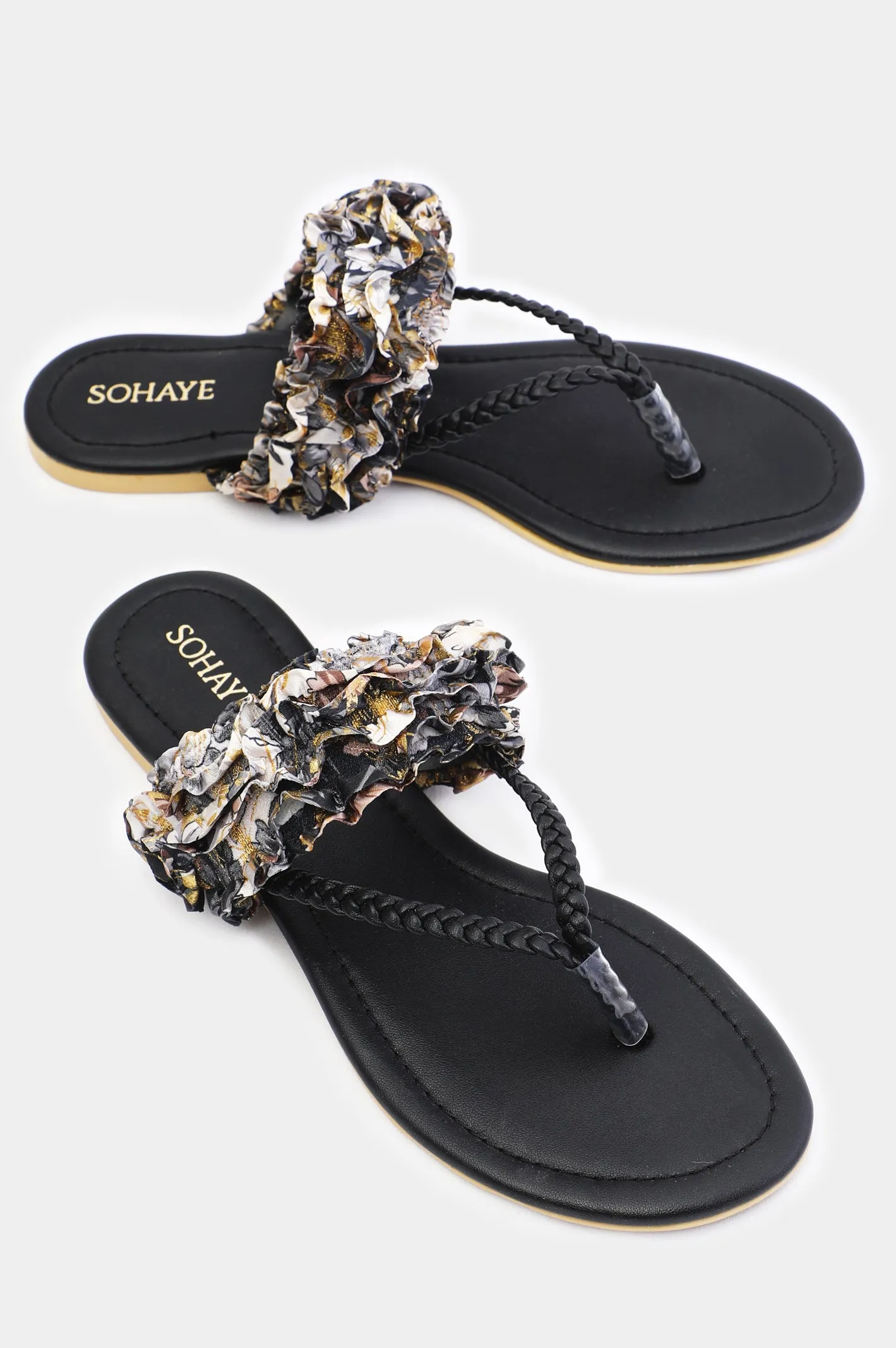 Black Sohaye Slippers for Women's