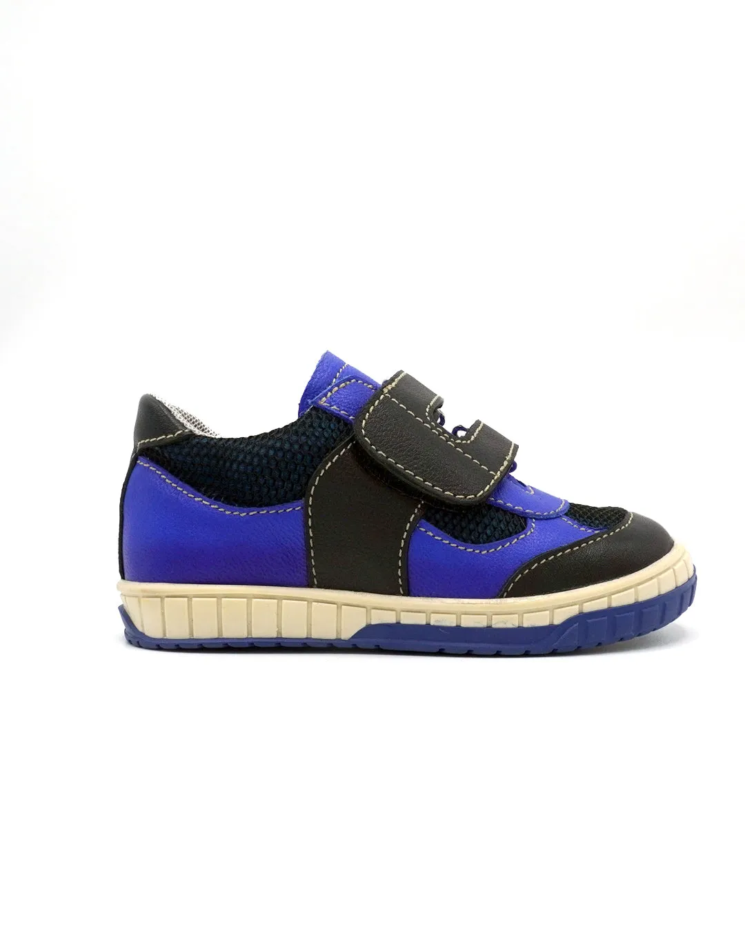 Blue Leather Shoes with Double-straps for Toddlers