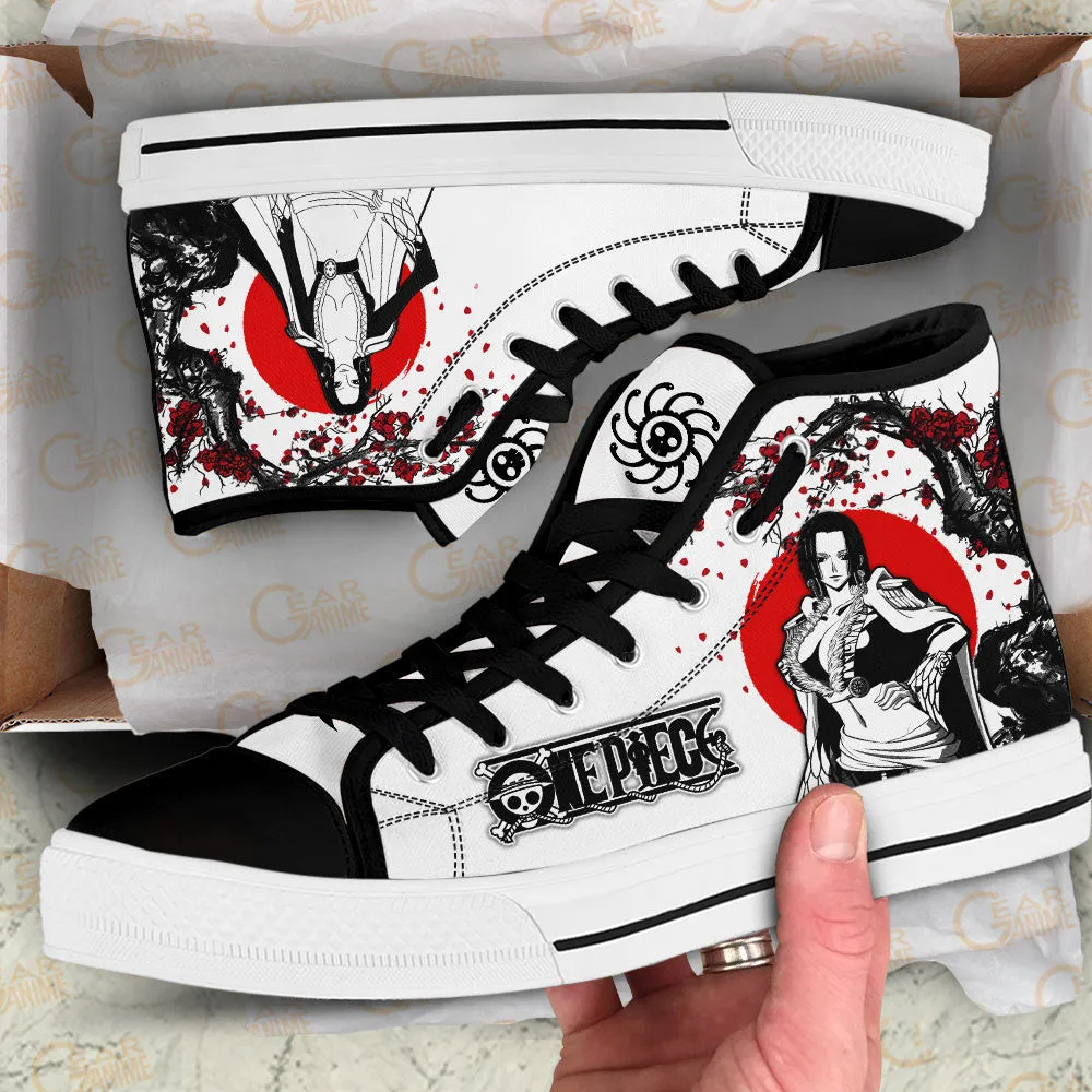 Boa Hancock High Top Shoes Custom Anime OP Sneakers Japan Style