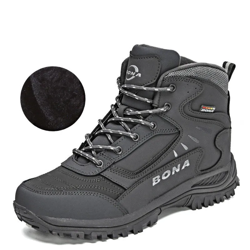 BONA Warm Winter Leather Boots for Men