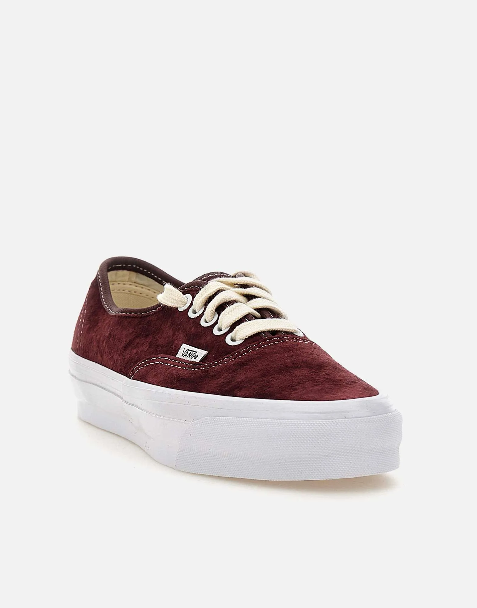 Burgundy Suede Sneakers with White Laces